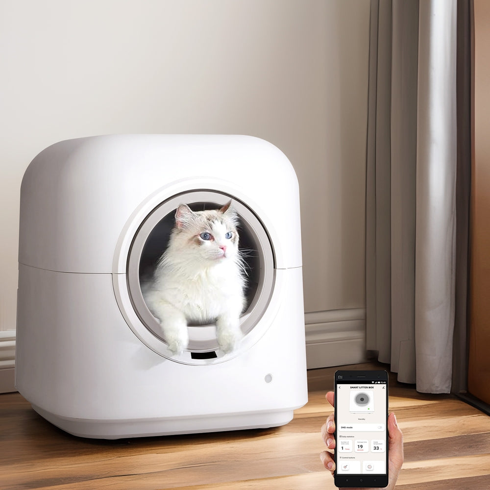 i.Pet Large Automatic Cat Litter Box Smart Self-Cleaning White