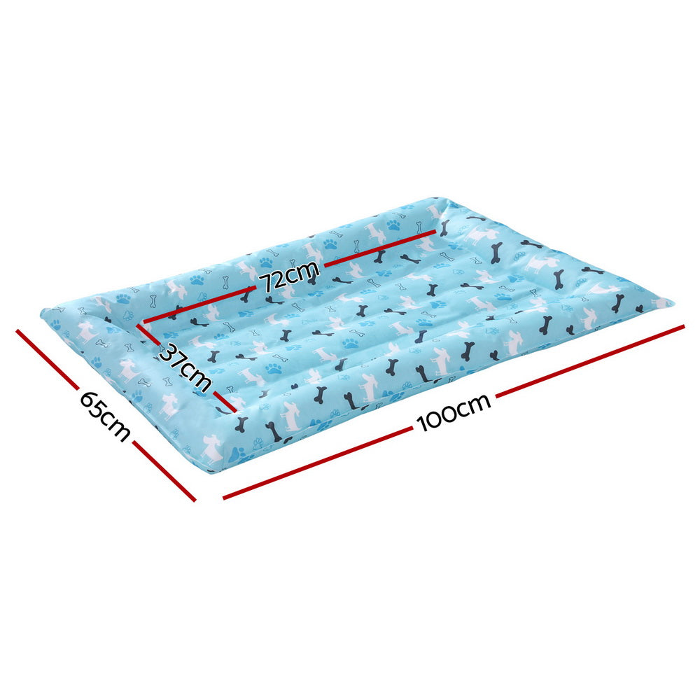 i.Pet Large Pet Cooling Mat Gel Self-Cooling Pad Blue