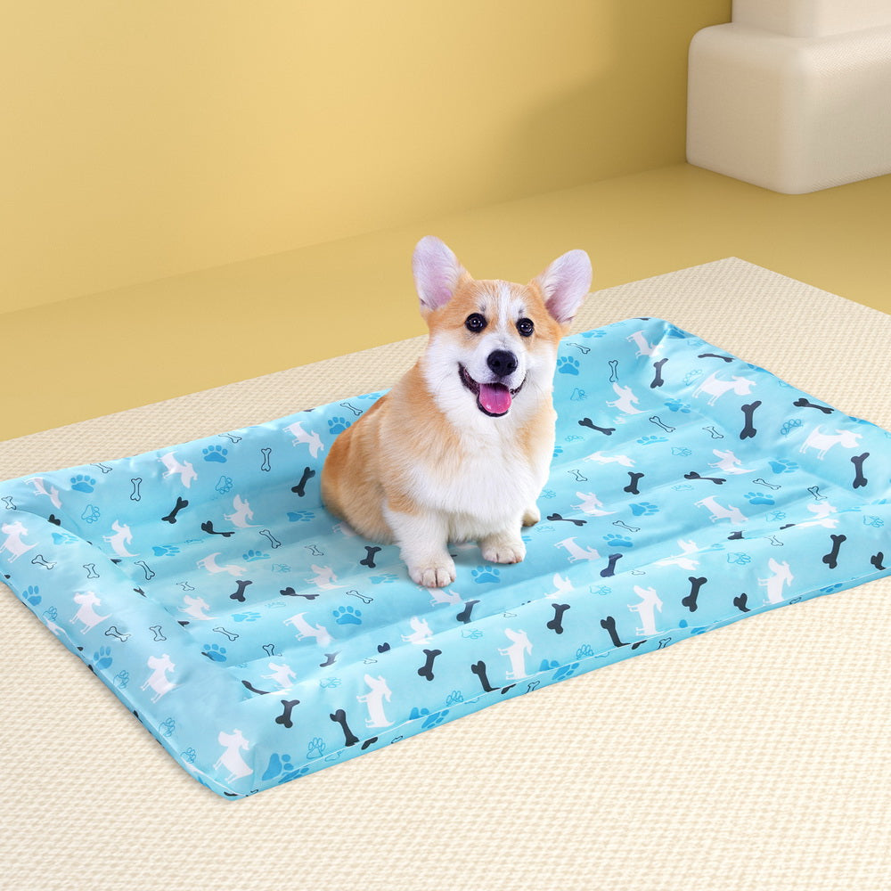 i.Pet Large Pet Cooling Mat Gel Self-Cooling Pad Blue
