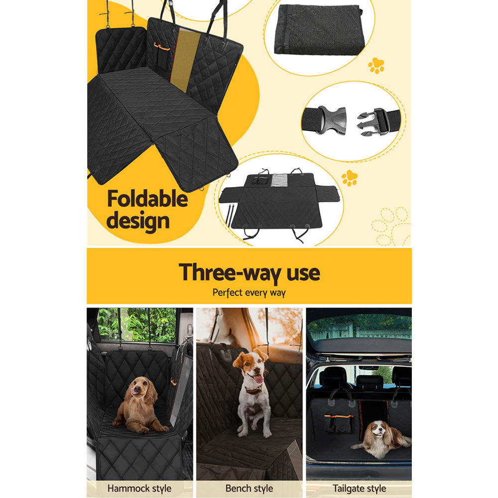 i.Pet Car Seat Cover Dog Hammock Waterproof Non-Slip Black