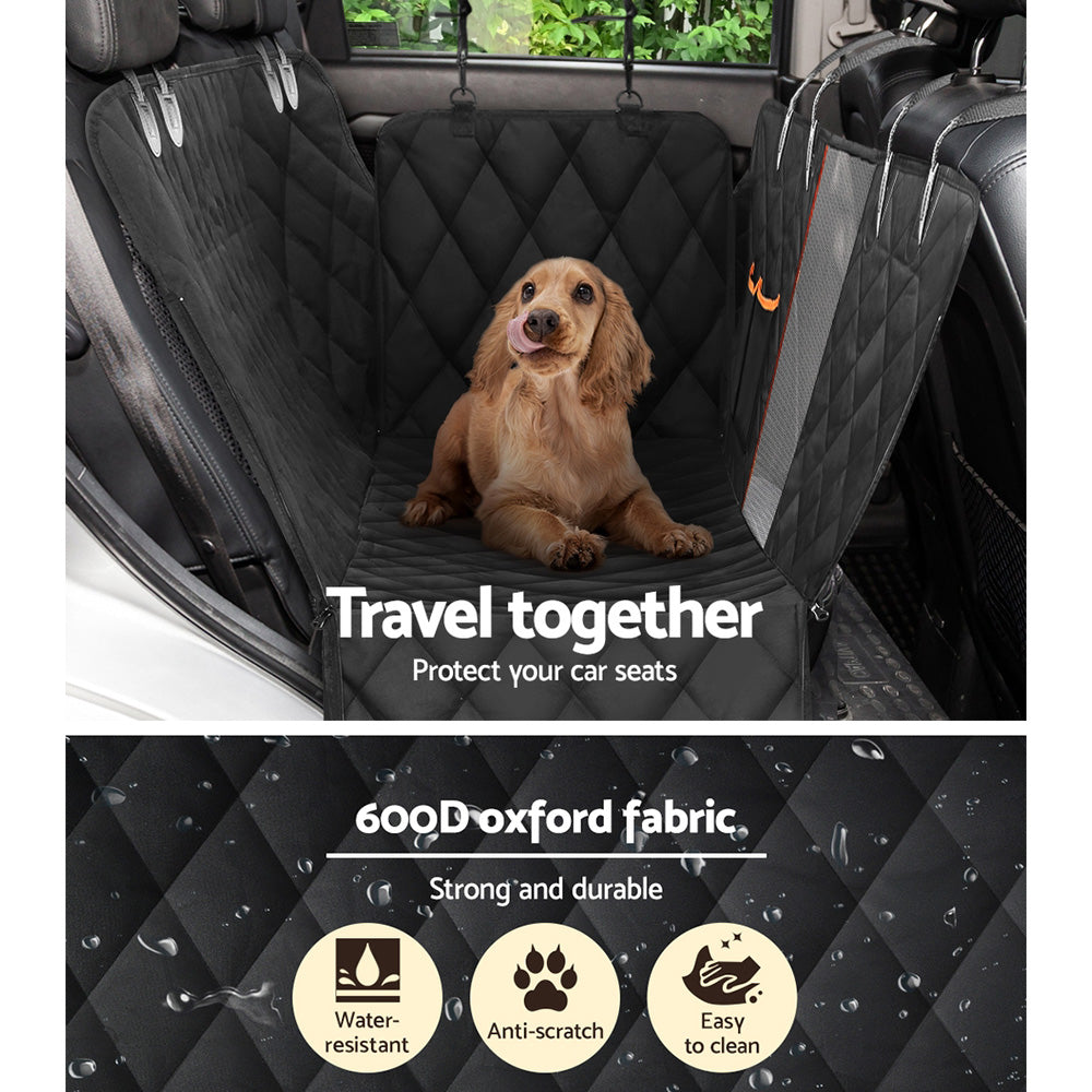 i.Pet Car Seat Cover Dog Hammock Protector Waterproof Non-Slip Black