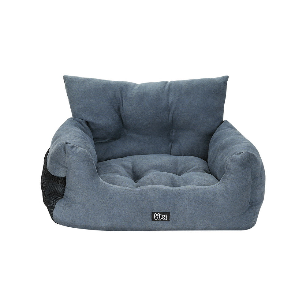 i.Pet Portable Dog Car Seat Booster Bed Waterproof Non-Slip Grey