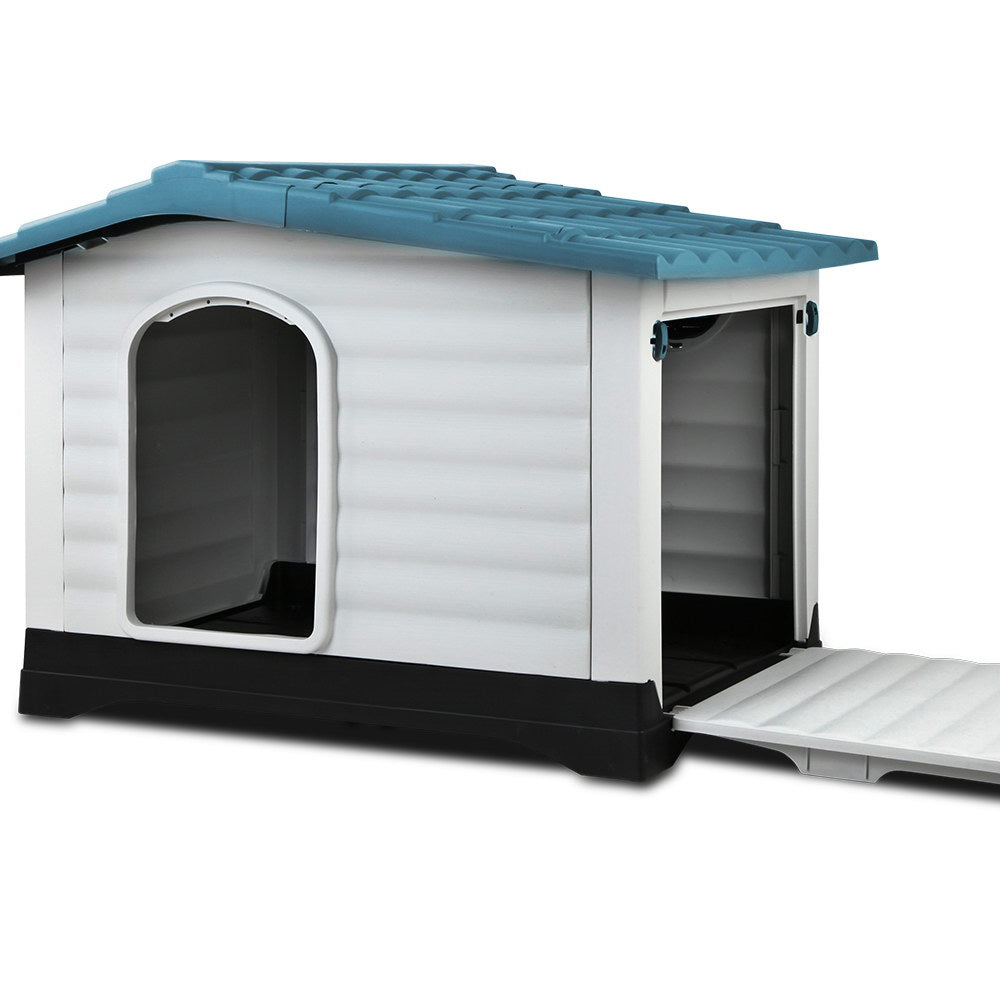 i.Pet XL Dog Kennel Outdoor Plastic Cabin Blue