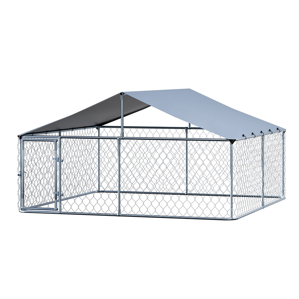 i.Pet XXL Outdoor Dog Kennel Run Cage Silver