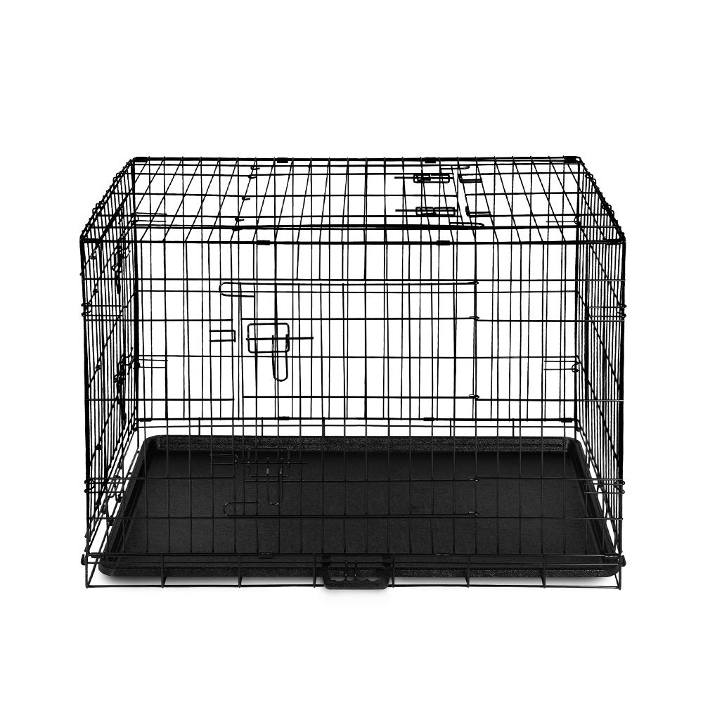 i.Pet 36" Dog Crate 3-Door Foldable Black