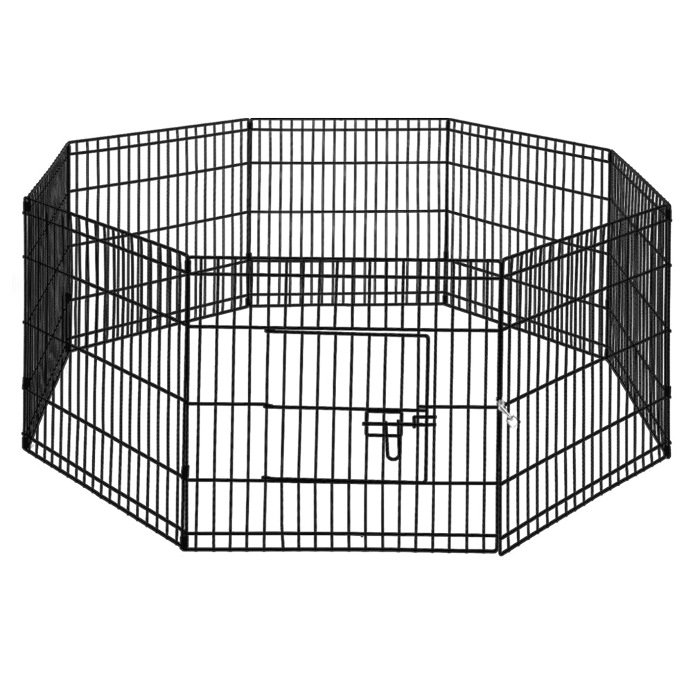 i.Pet 24" Black 8-Panel Dog Playpen Fence Enclosure