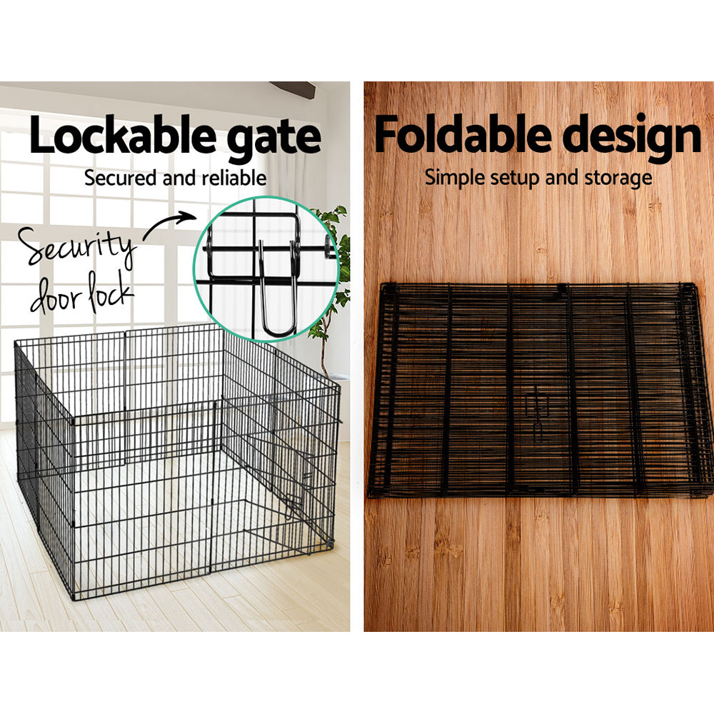 i.Pet 30" Black 8-Panel Pet Playpen Exercise Cage