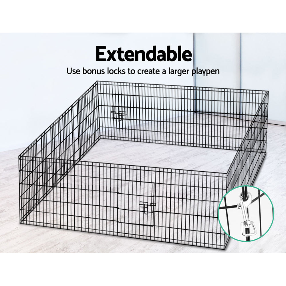 i.Pet 30" Black 8-Panel Pet Playpen Exercise Cage