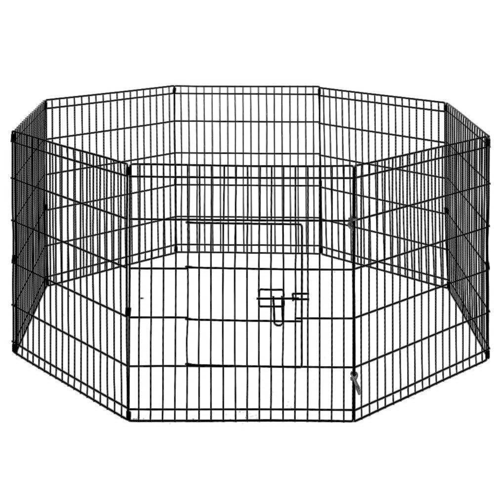 iPet 2x30" 8-Panel Dog Playpen Black Pet Fence Exercise Cage