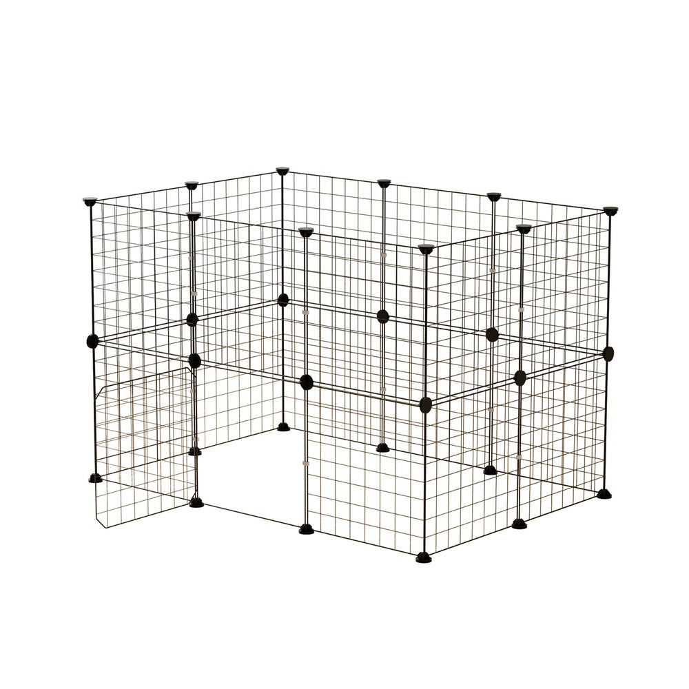 i.Pet 20-Panel Foldable Metal Pet Playpen Enclosure Black