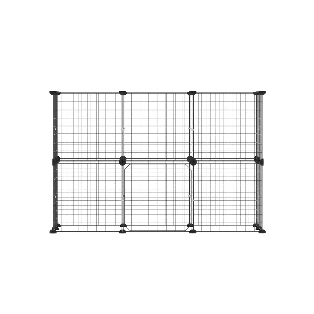 i.Pet 20-Panel Foldable Metal Pet Playpen Enclosure Black