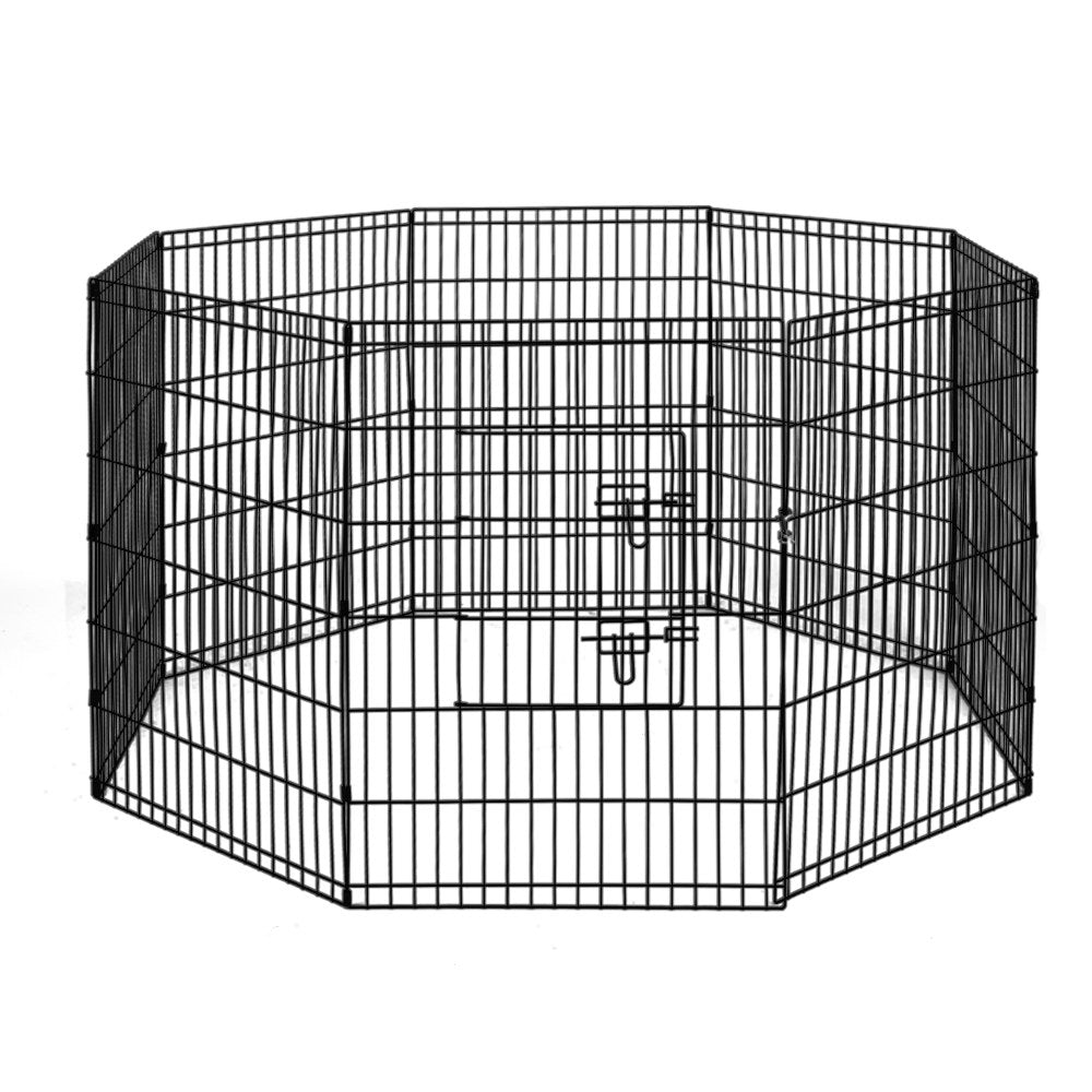 i.Pet 2x36" 8 Panel Dog Playpen Black Pet Fence Enclosure