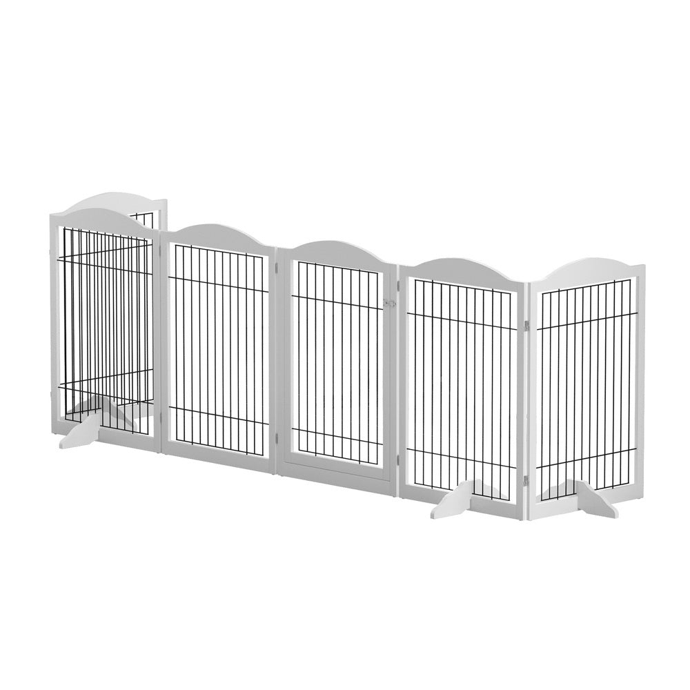 i.Pet 6-Panel Wooden Dog Playpen Enclosure White