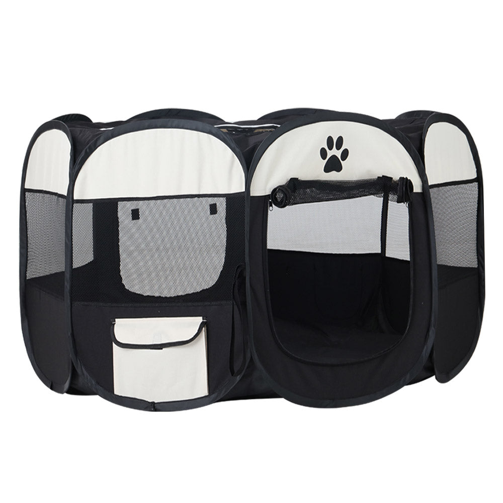 i.Pet 3XL Pet Playpen Tent Crate Enclosure Black/White