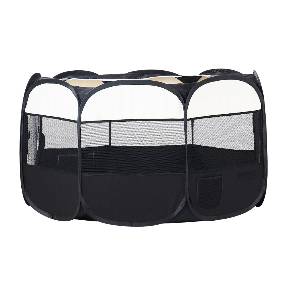 i.Pet XL Dog Playpen Tent Crate Fence Black/White