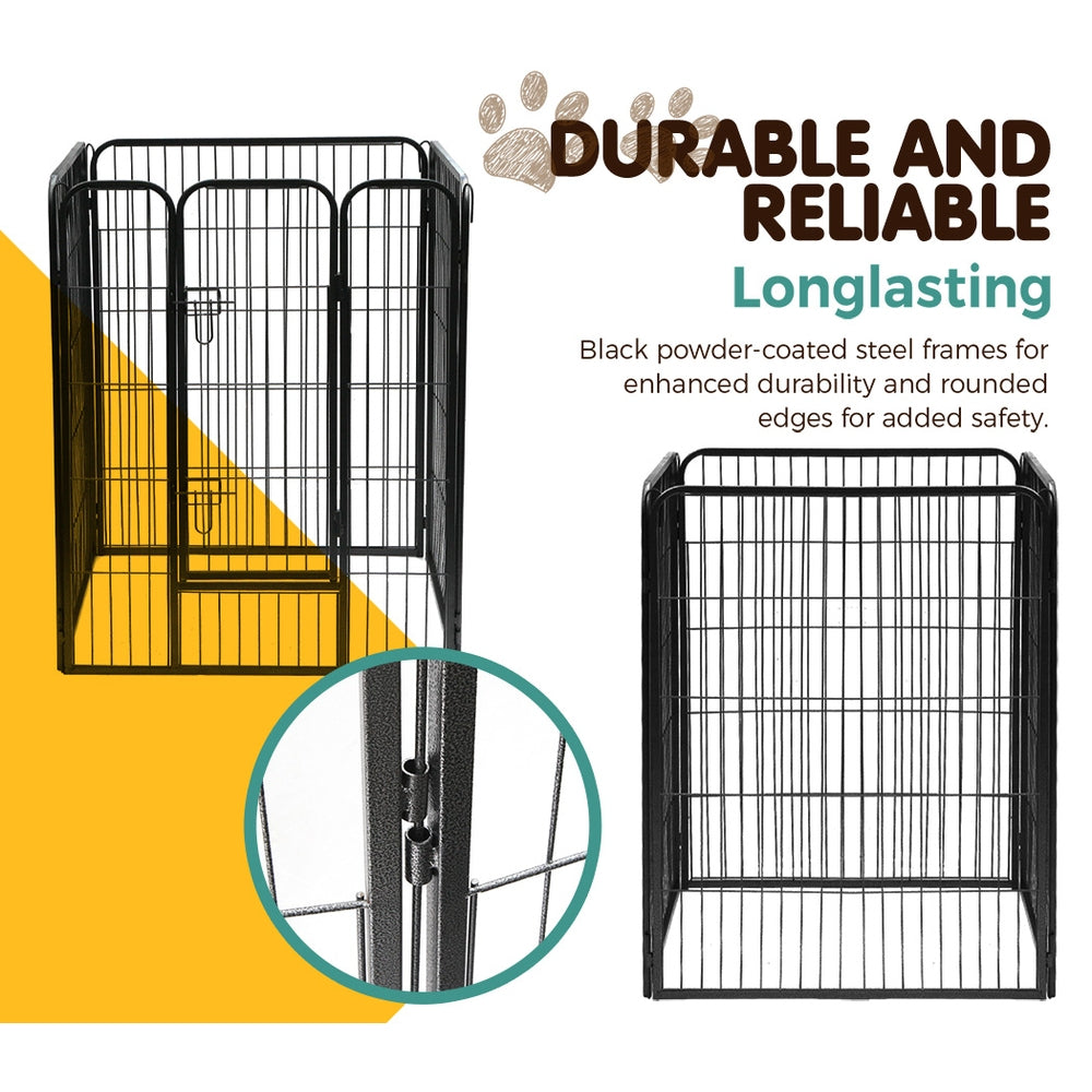 i.Pet 40" 8 Panel Black Dog Playpen Exercise Cage Enclosure