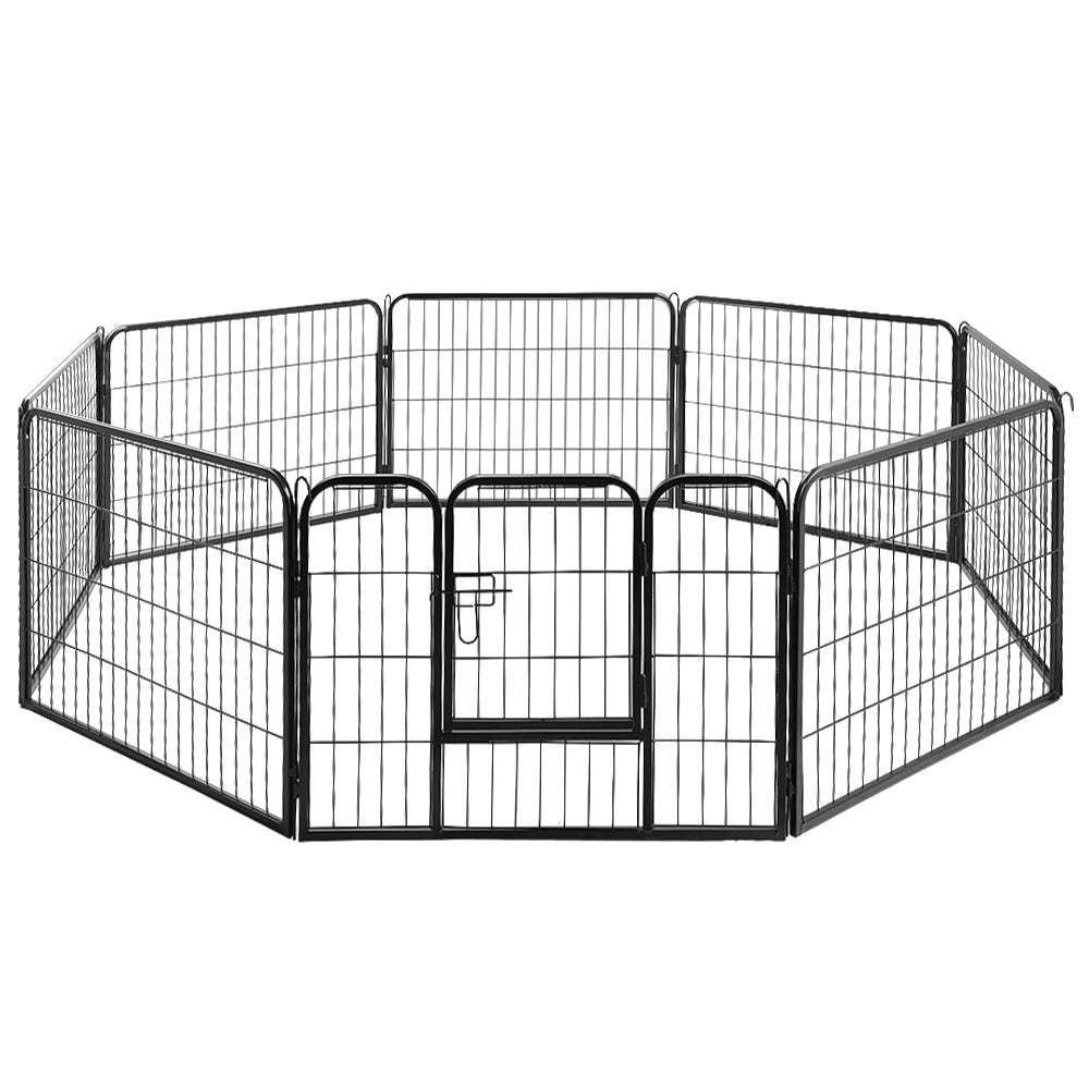 i.Pet 24" 8 Panel Dog Playpen Exercise Cage Black