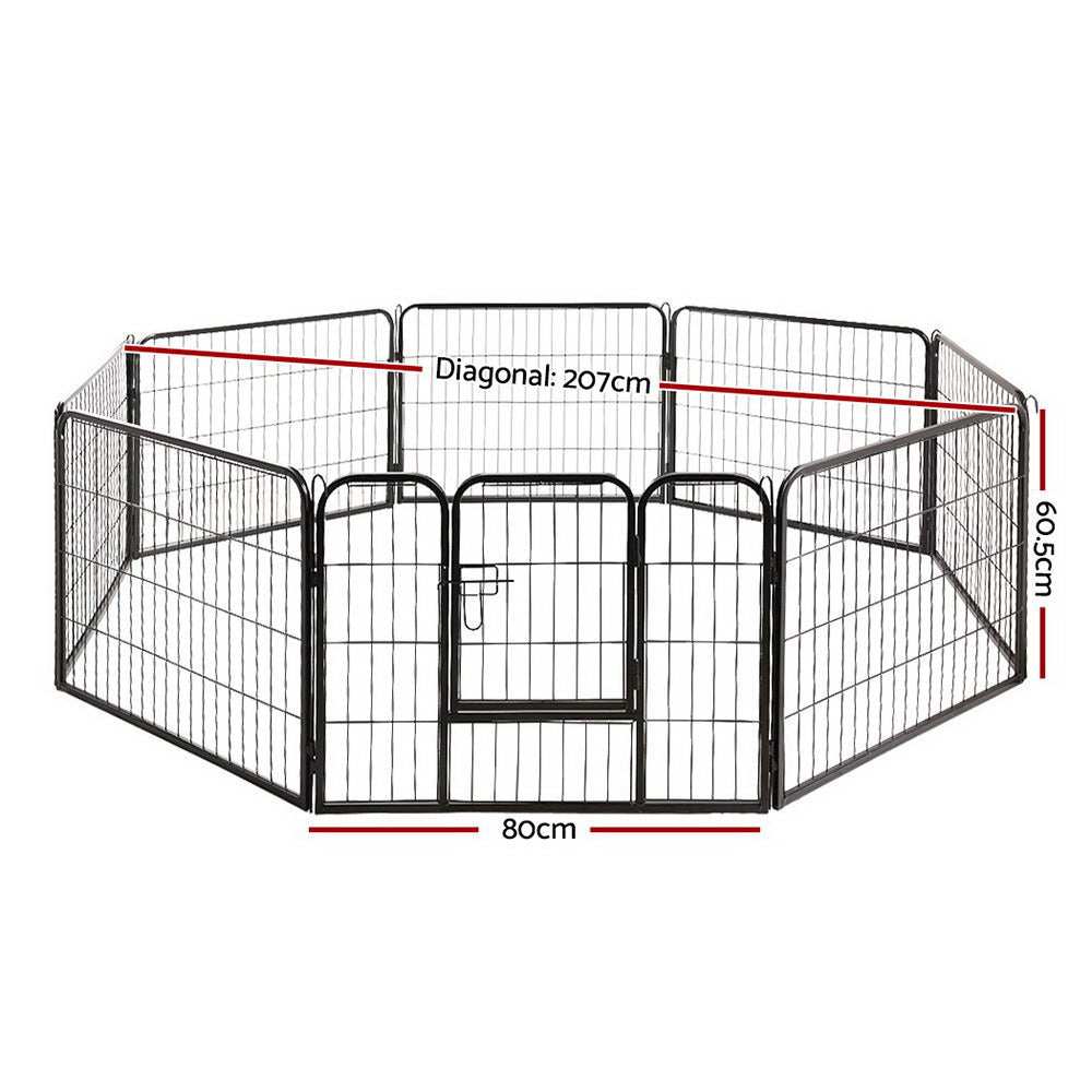 i.Pet 24" 8 Panel Dog Playpen Exercise Cage Black