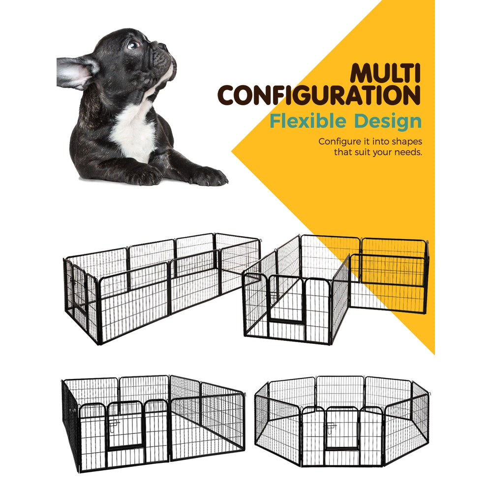i.Pet 24" 8 Panel Dog Playpen Exercise Cage Black