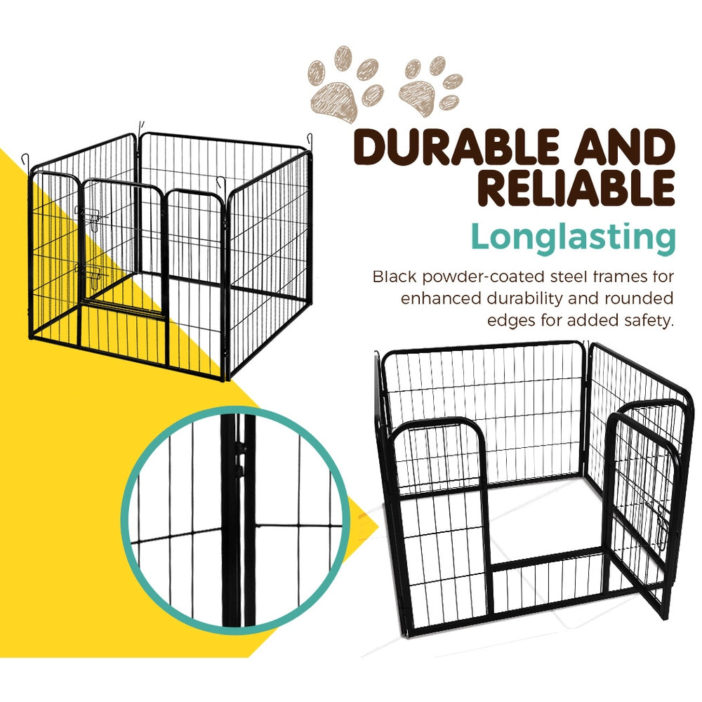 i.Pet 24" 8 Panel Dog Playpen Exercise Cage Black