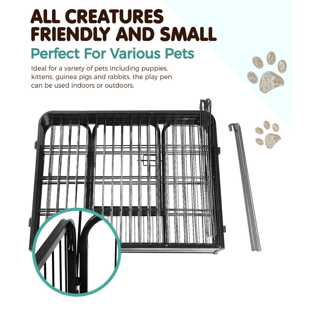 i.Pet 24" 8 Panel Dog Playpen Exercise Cage Black