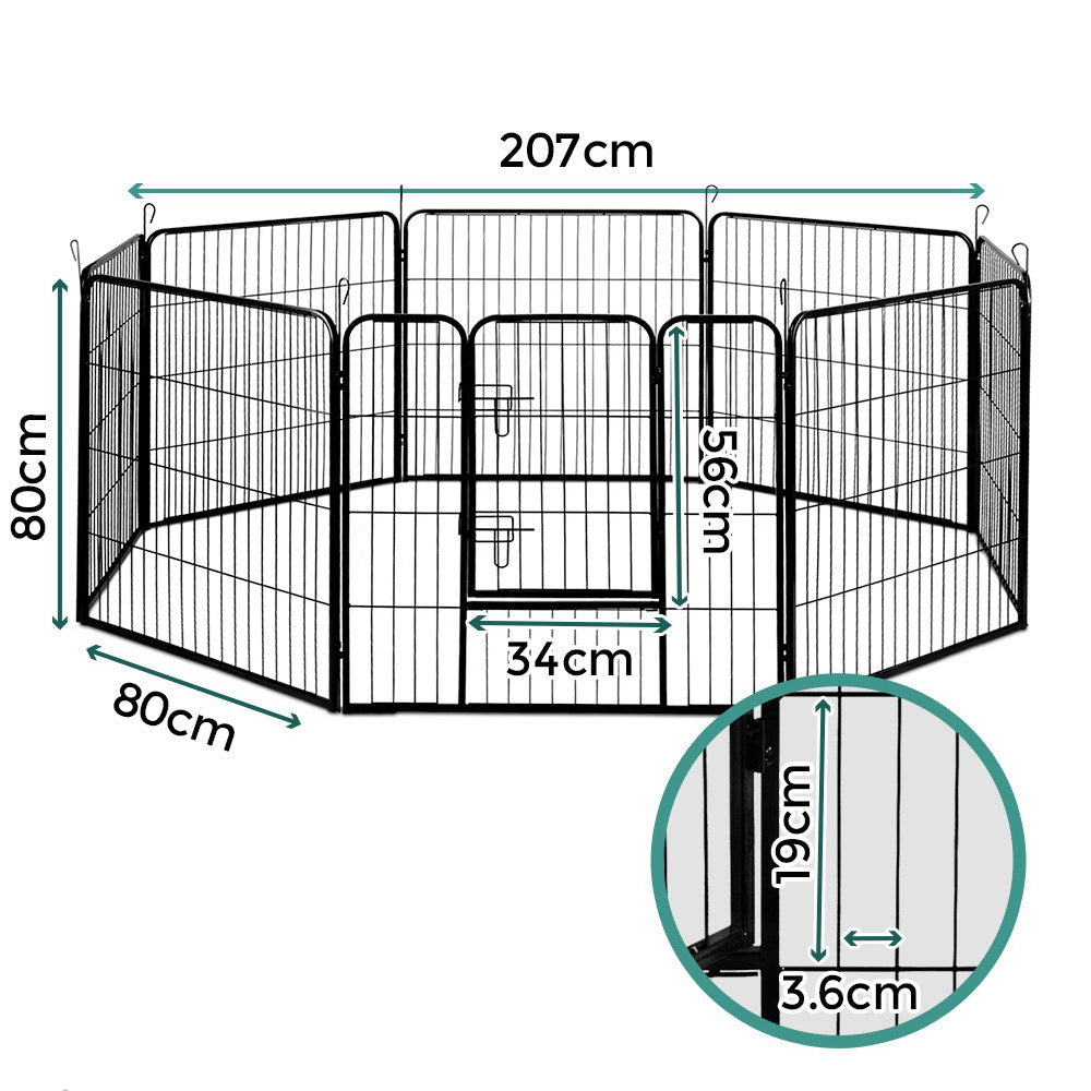 i.Pet 32" 8 Panel Dog Playpen Exercise Cage Black