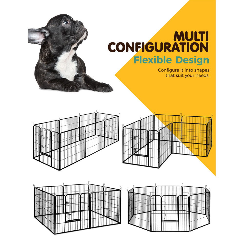 i.Pet 32" 8 Panel Dog Playpen Exercise Cage Black