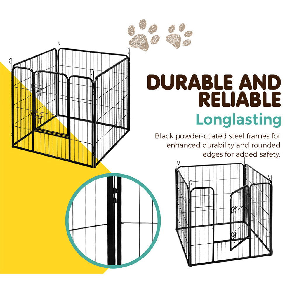 i.Pet 32" 8 Panel Dog Playpen Exercise Cage Black