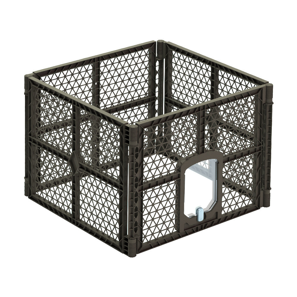 i.Pet 4-Panel Pet Playpen Enclosure Plastic Fence Brown