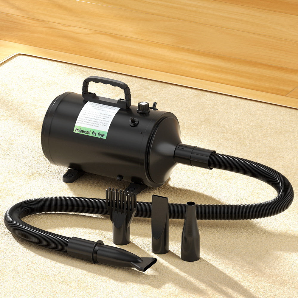 i.Pet Pet Hair Dryer Low Noise Grooming Blower Black