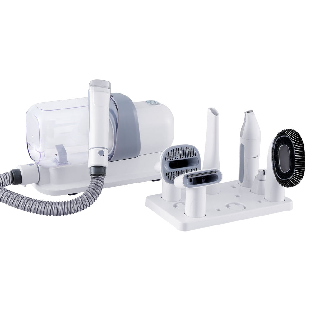 iPet 7-in-1 Pet Grooming Kit Vacuum Hair Dryer Clipper White