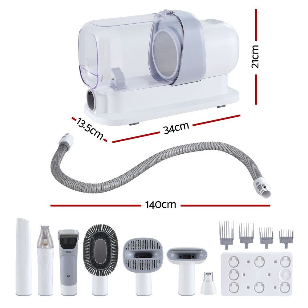 iPet 7-in-1 Pet Grooming Kit Vacuum Hair Dryer Clipper White