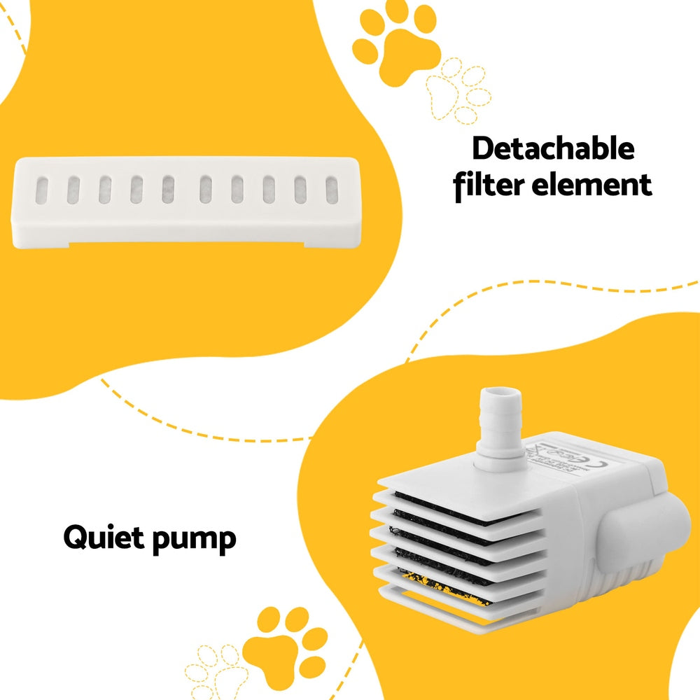 i.Pet 2.2L Pet Water Fountain Feeder Dispenser White