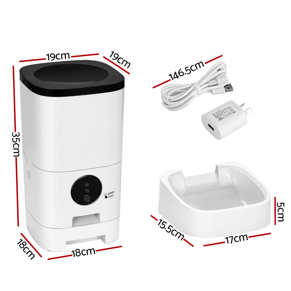 i.Pet 6L Smart Pet Feeder WiFi Automatic Dog Cat Food Dispenser White