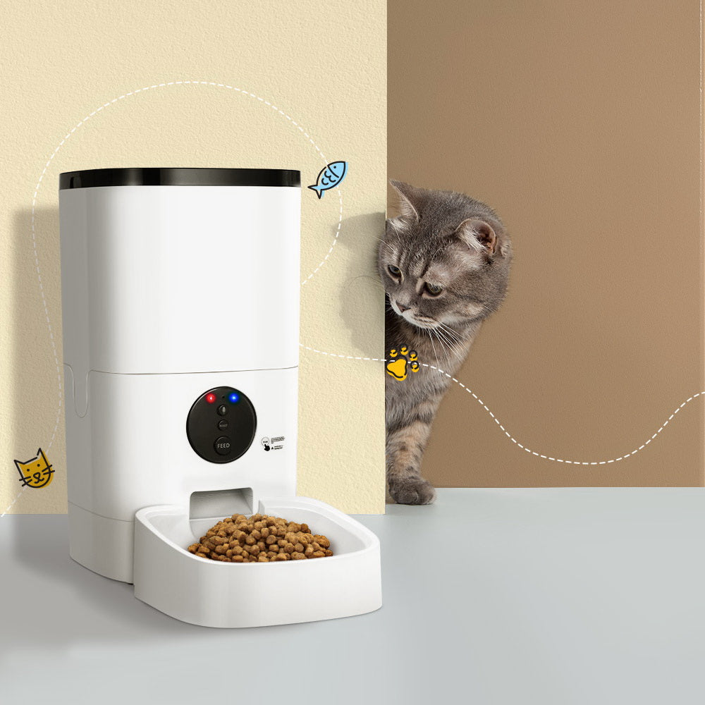 i.Pet 6L Smart Pet Feeder WiFi Automatic Dog Cat Food Dispenser White