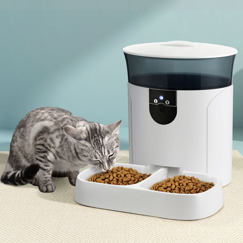 i.Pet 7L Smart Pet Feeder WiFi Camera White