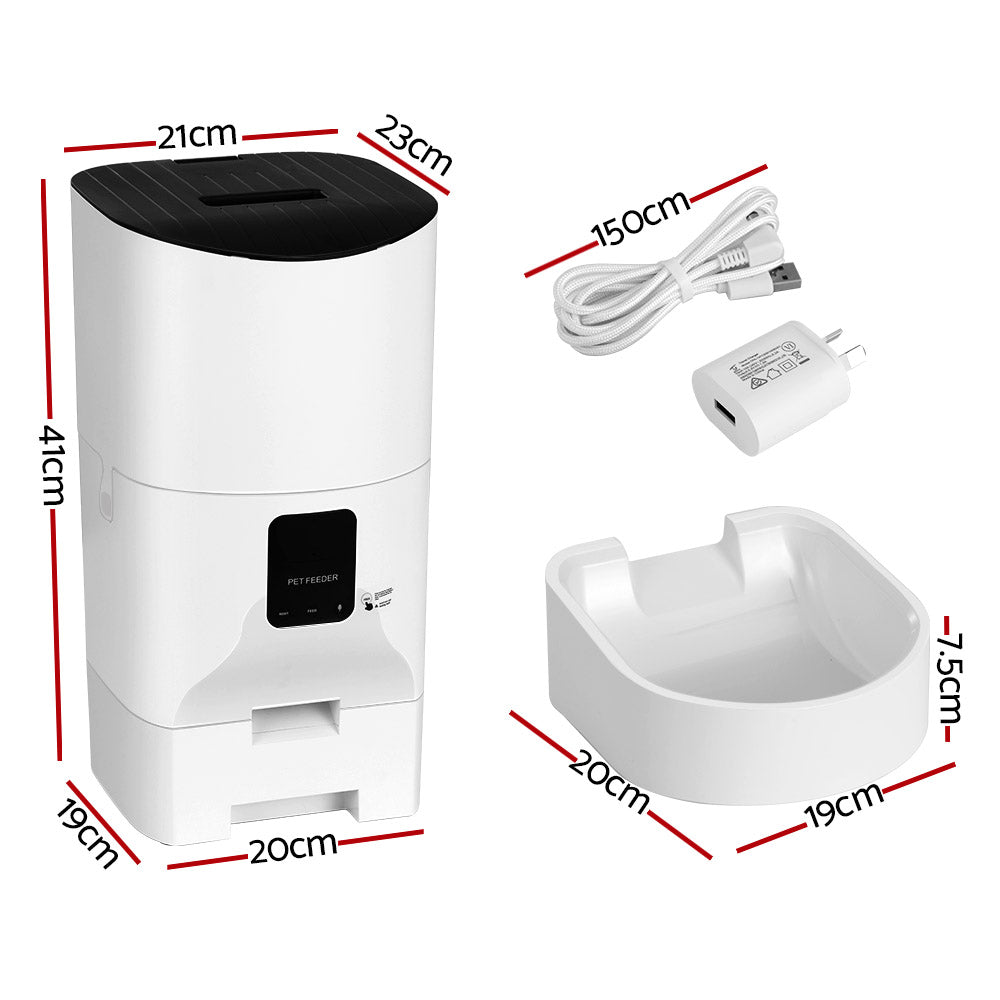 i.Pet 9L Smart Automatic Pet Feeder WiFi Control White