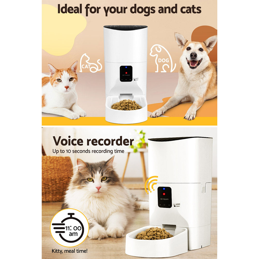 i.Pet 9L Smart Automatic Pet Feeder WiFi Control White