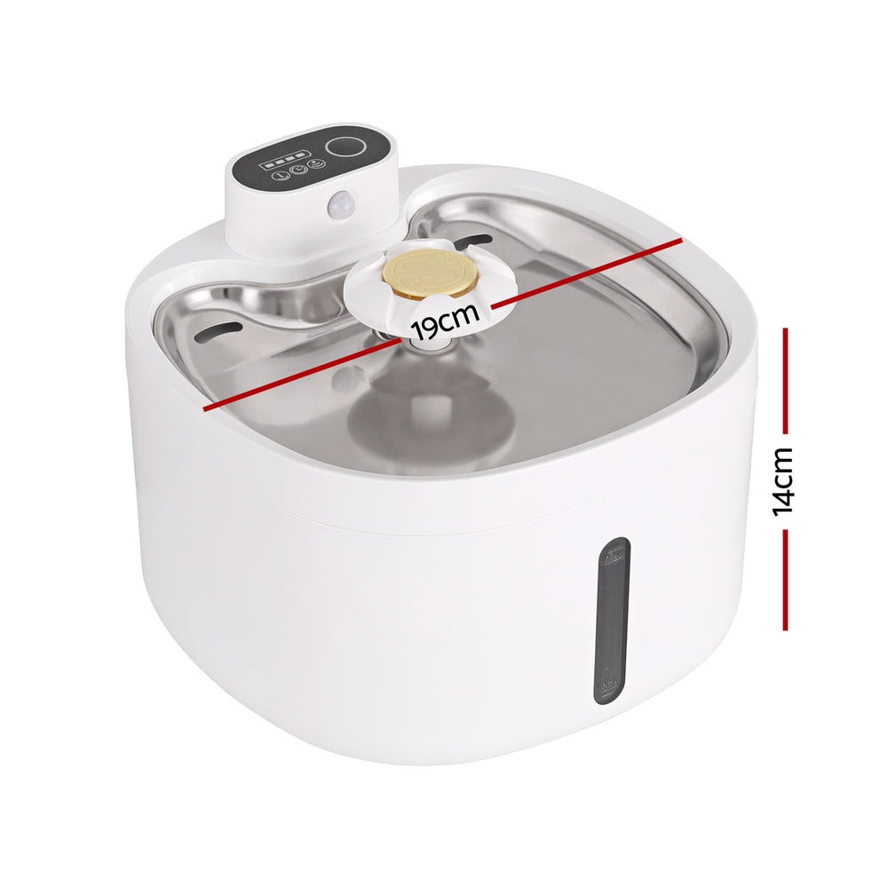 i.Pet 2.6L Automatic Pet Water Fountain Feeder Dispenser White