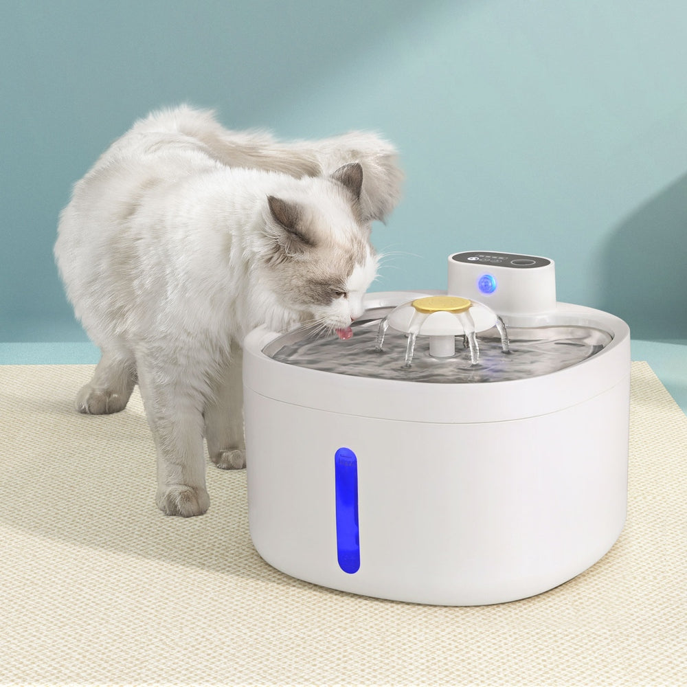i.Pet 2.6L Automatic Pet Water Fountain Feeder Dispenser White