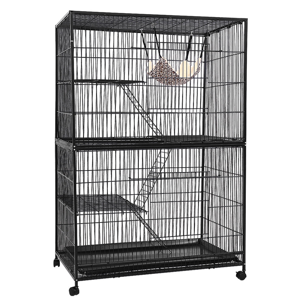 i.Pet 142cm Multi-Level Small Animal Cage Black