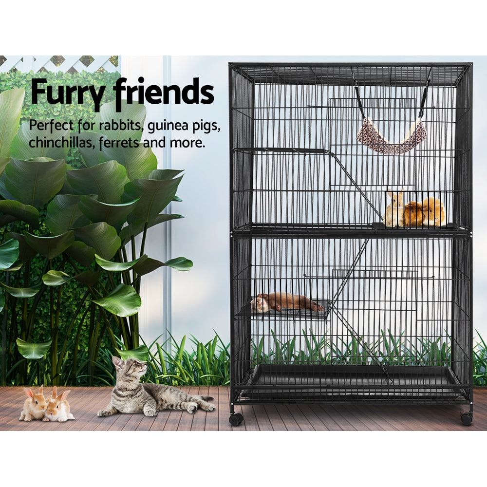 i.Pet 142cm Multi-Level Small Animal Cage Black