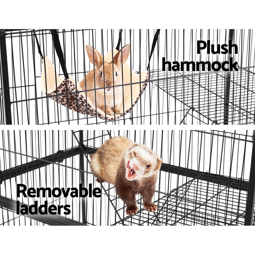 i.Pet 142cm Multi-Level Small Animal Cage Black