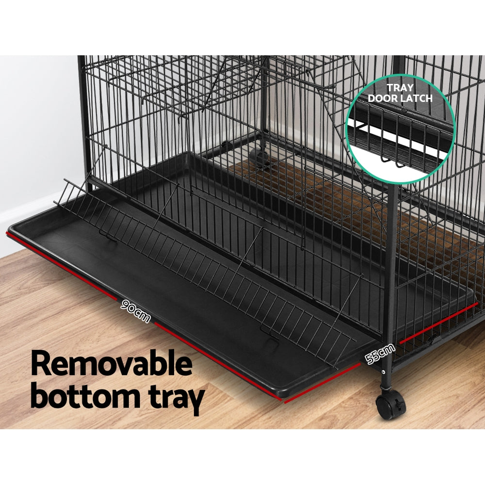 i.Pet 142cm Multi-Level Small Animal Cage Black