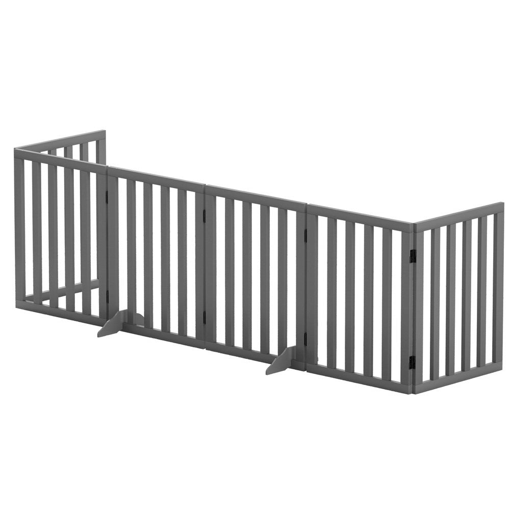 i.Pet 6-Panel Wooden Pet Playpen Enclosure Grey