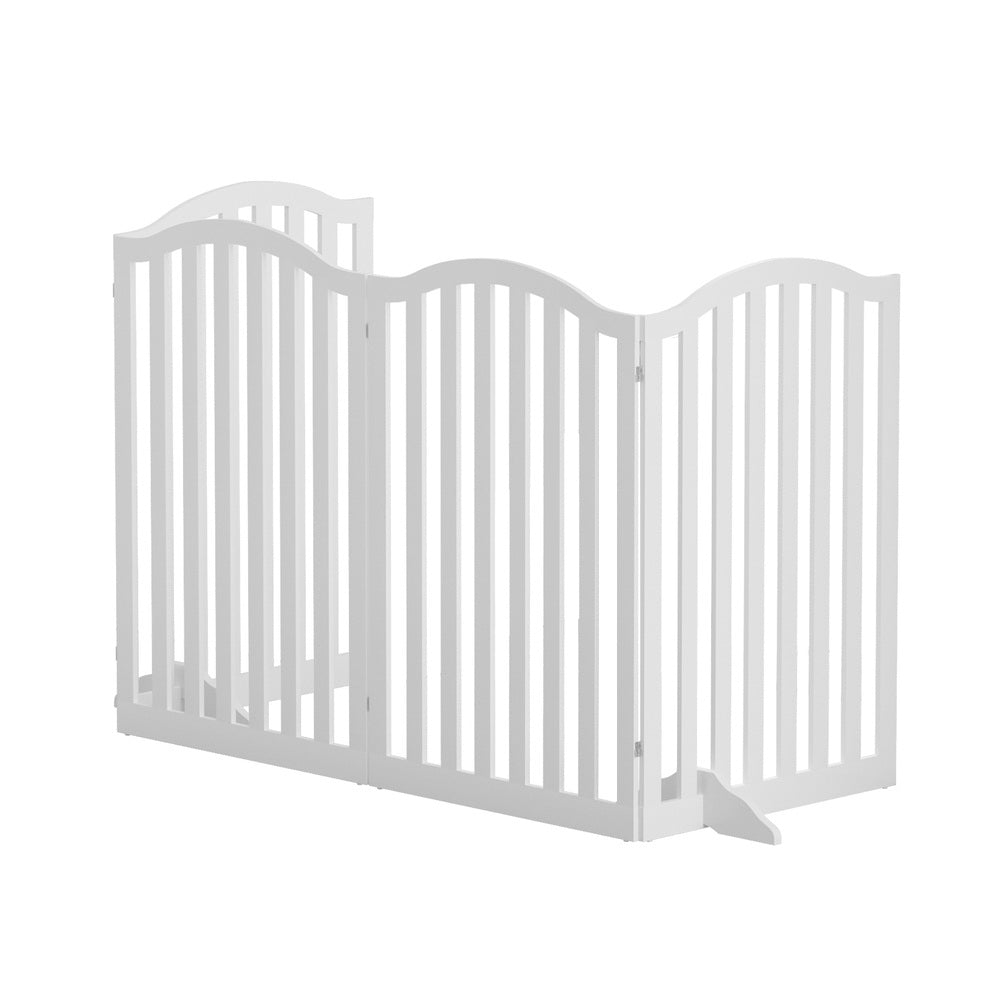 i.Pet 4-Panel Wooden Dog Playpen Enclosure White