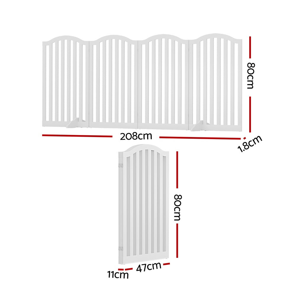 i.Pet 4-Panel Wooden Dog Playpen Enclosure White