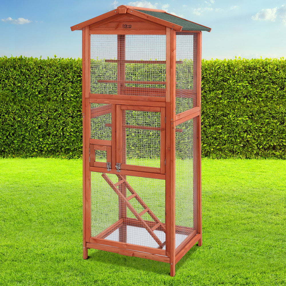 i.Pet Large Wooden Bird Cage Aviary 72 x 60 x 168cm