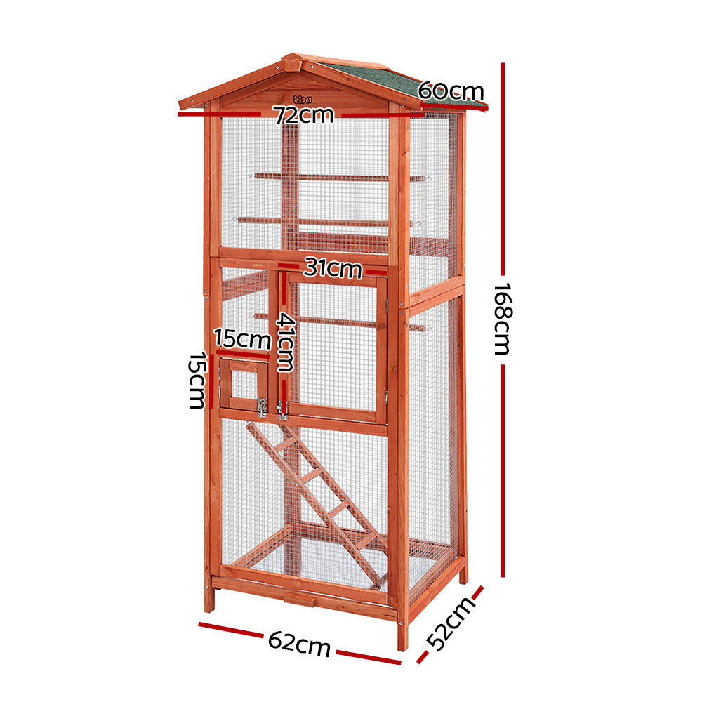 i.Pet XL Wooden Aviary Bird Cage Parrot Carrier Weather-Resistant