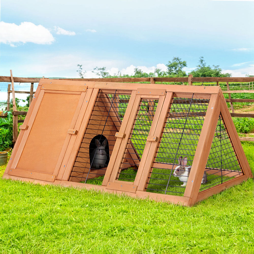 i.Pet Large Wooden Rabbit Hutch Chicken Coop Outdoor Cage